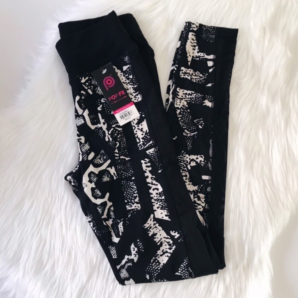 ✨HP✨ POP Fit Mesh Panel Funky Print Yoga Sport Pant Legging Small